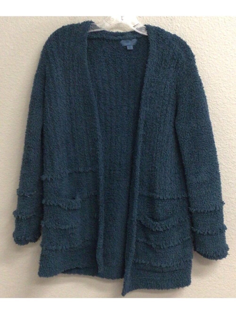 Barefoot Dreams CozyChic Boardwalk Fuzzy Cardigan Green Size XS Open Front